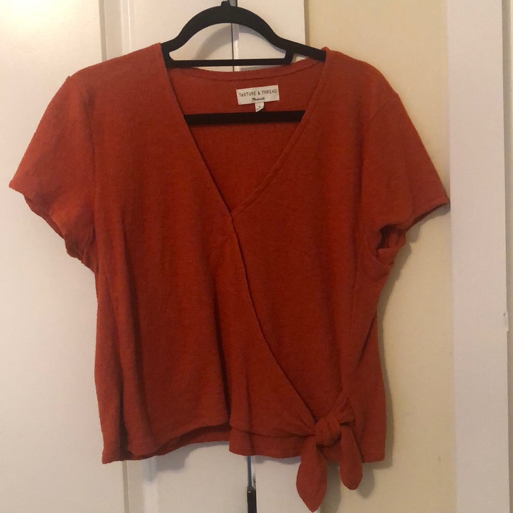 Madewell Texture and Thread Wrap Top.